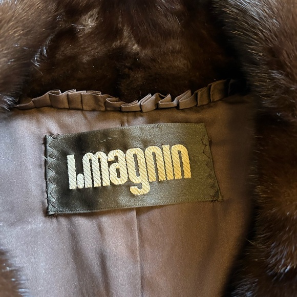 I.Magnin Women’s Full Length Vintage Winter Mink Fur Trench Coat Jacket OS - Picture 3 of 4